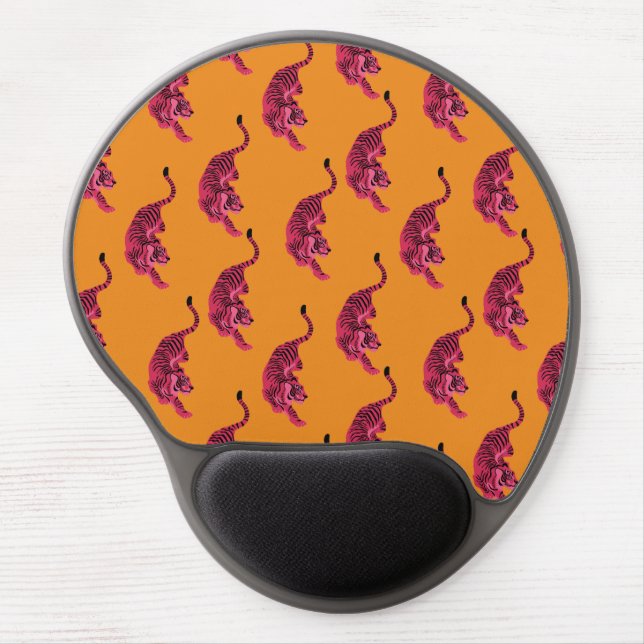 Tiger - Vibrant Pink Gel Mouse Pad (Front)