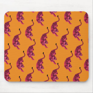 Tiger - Vibrant Pink Mouse Pad