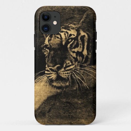 Tiger Vintage Art iPhone 11 Case