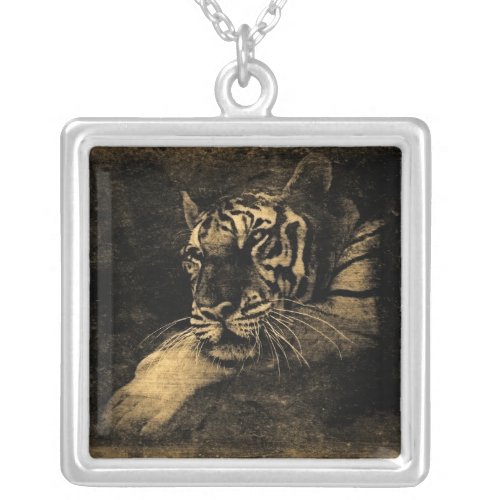 Tiger Vintage Art Necklace