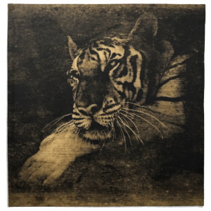 Tiger Vintage Cloth Napkins
