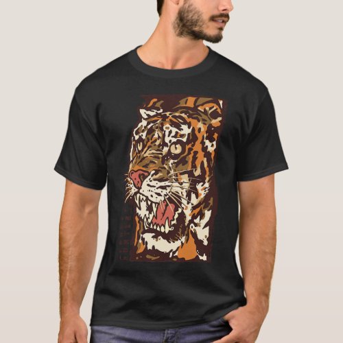 Tiger Vintage Hand Drawn T_Shirt