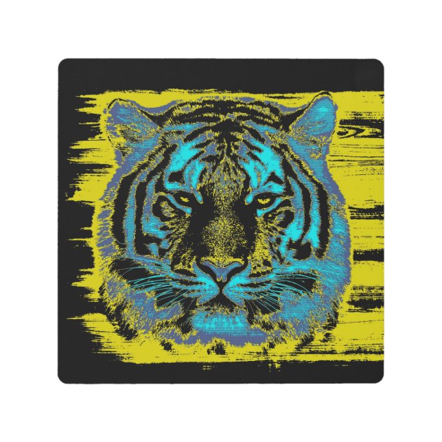 Tiger Vintage Metal Print (Front)