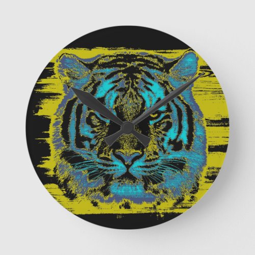 Tiger Vintage Round Clock