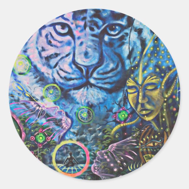 Tiger Vision Classic Round Sticker (Front)