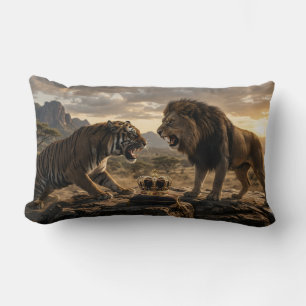 Tiger vs. Lion Lumbar Pillow