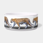 TIGER WALK BOWL<br><div class="desc">A photograph of a beautiful tiger in profile repeated around your pet bowl.</div>