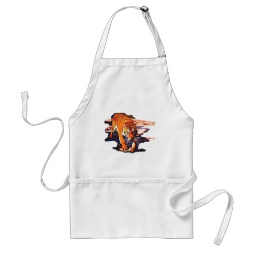 Tiger Walking Adult Apron