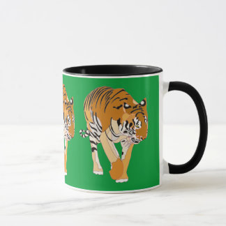 Tiger Walking Digital Painting Mugs Cups