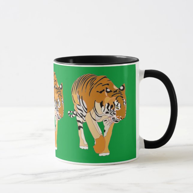Tiger Walking Digital Painting Mugs Cups (Right)