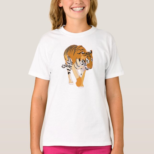 Tiger Walking Digital Painting Shirts (Front)