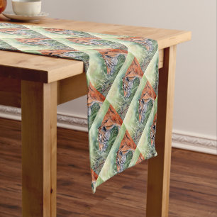 Tiger Walking through Jungle Short Table Runner