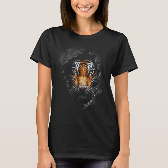 Tiger wall animal print art animal lovers tiger T-Shirt (Front)