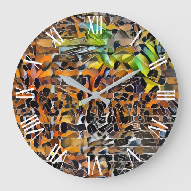 Tiger Wall Art Collection Large Clock (Front)