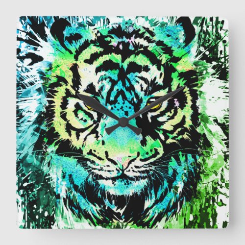 Tiger Wall Clock _ Colourful Tiger Eyes 