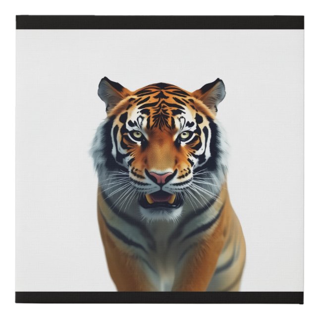 Tiger watching faux canvas print (Front)