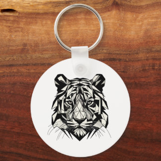 Tiger Watching Keychain