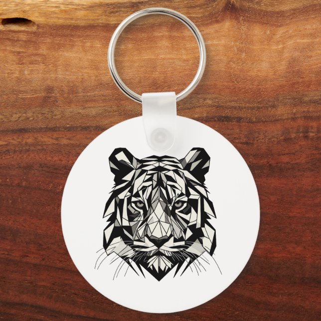 Tiger Watching Keychain (Front)