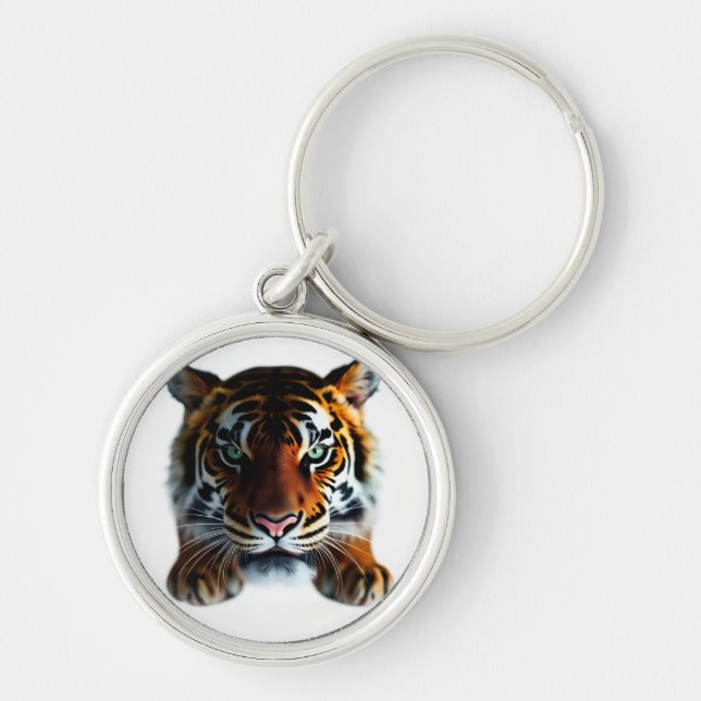 Tiger Watching Keychain (Front)