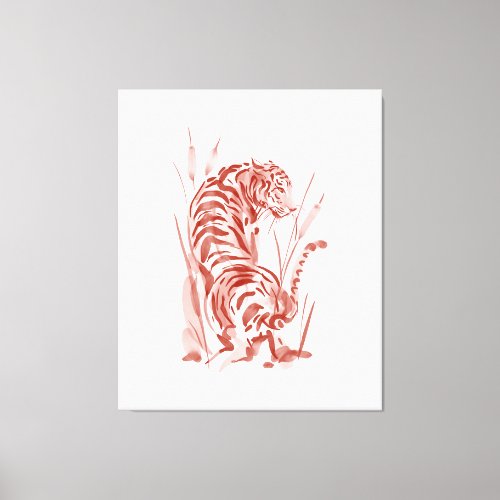 Tiger watercolor canvas print