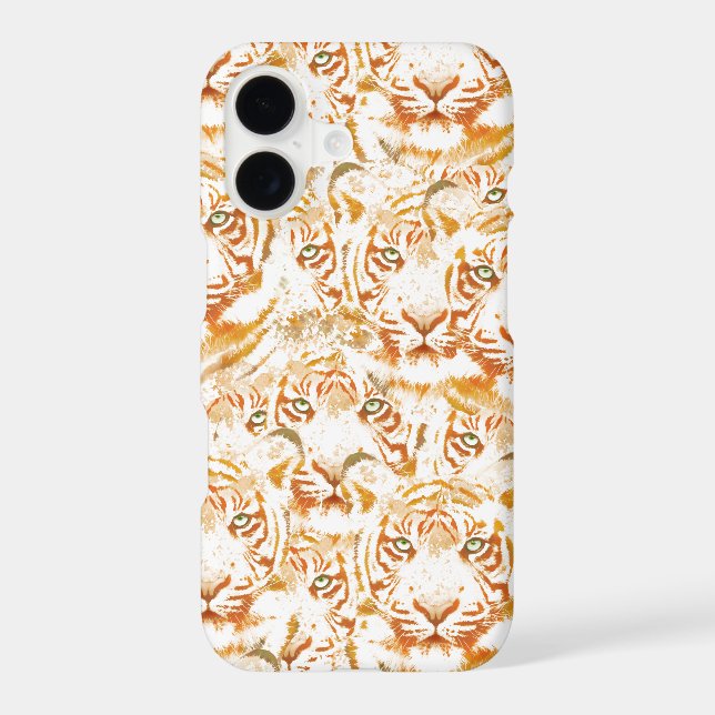 Tiger Watercolor Faces Pattern Case-Mate iPhone Case (Back)