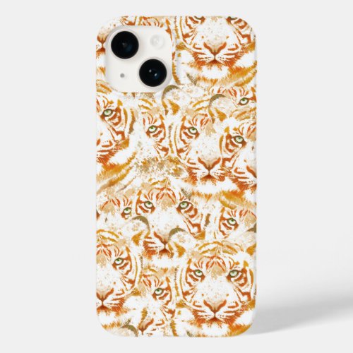Tiger Watercolor Faces Pattern Case_Mate iPhone 14 Case