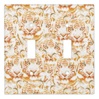 Tiger Watercolor Faces Pattern