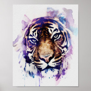 Tiger Watercolor Poster