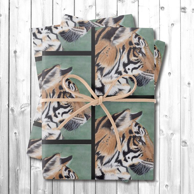 Tiger Watercolor Wrapping Paper Gift Wrap (Creator Uploaded)