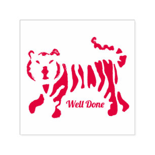 Tiger Well Done teacher stamp