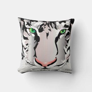 TIGER-WHITE/GREY THROW PILLOW-