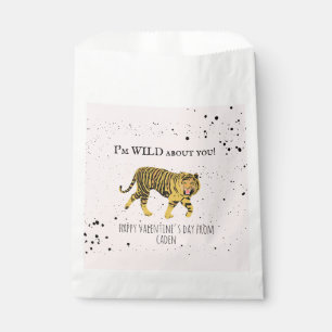 Tiger Wild About You Valentine Kids Classroom Favor Bag
