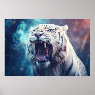 Tiger Wild Animal Majestic Wilderness Surrealist Poster