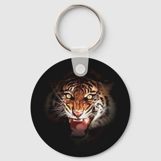 Tiger - Wild Big Cats Art Keychain (Front)