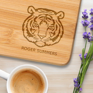 Tiger, Wild Cat Custom Name Engraved Cutting Board
