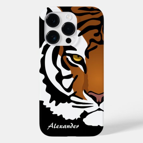 Tiger Wild Cat on Black Case_Mate iPhone 14 Pro Case