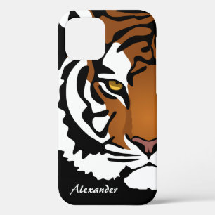 Tiger, Wild Cat on Black iPhone 12 Pro Case