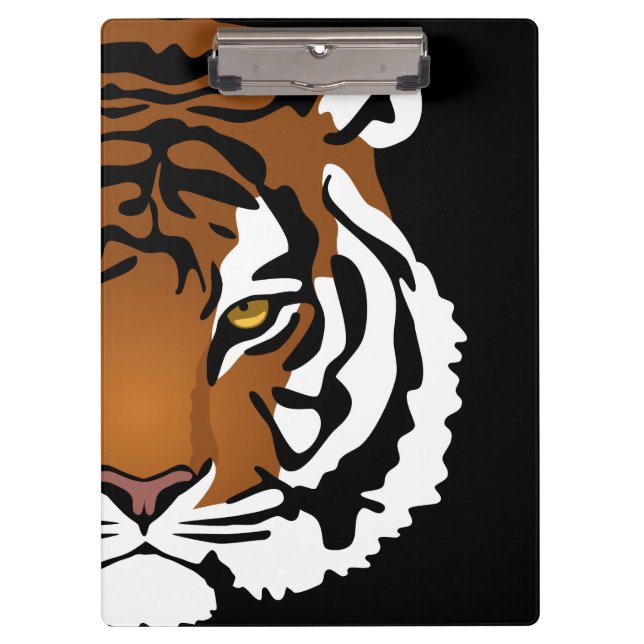 Tiger, Wild Cat on Black Clipboard (Front)