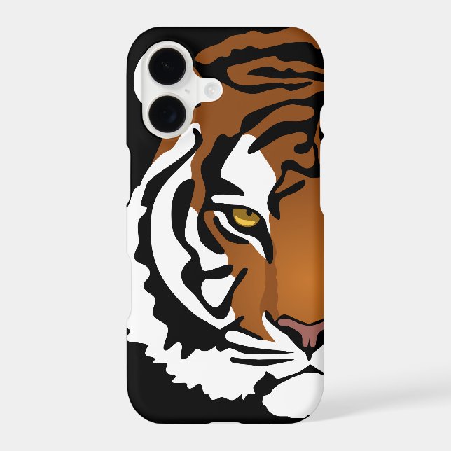Tiger, Wild Cat on Black iPhone Case (Back)
