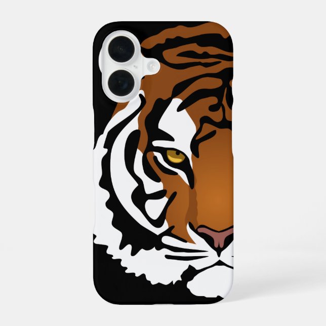 Tiger, Wild Cat on Black iPhone Case (Back)