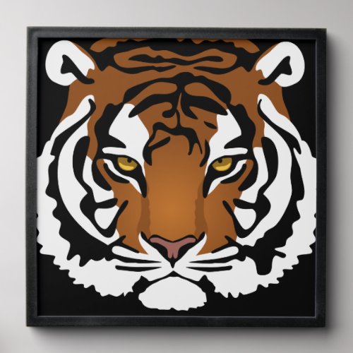 Tiger Wild Cat on Black Peel And Stick Photo Tile