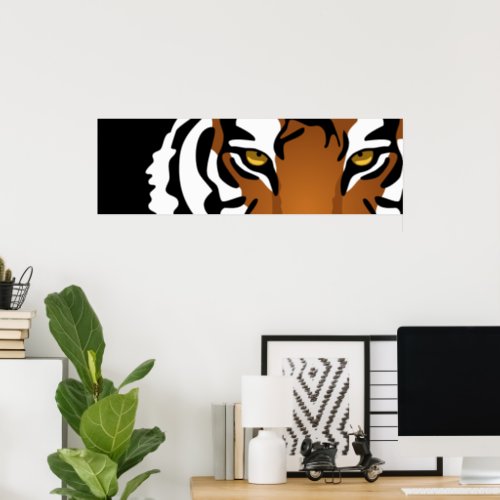 Tiger Wild Cat on Black Poster