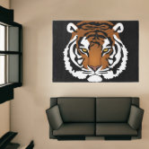 Fake Tiger Rug - Faux Tiger Rug Dark Blue Carpet