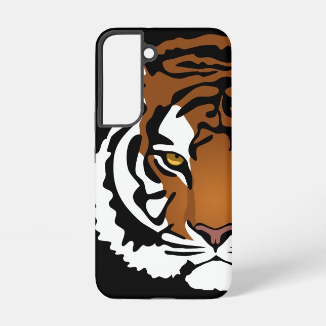 Tiger, Wild Cat on Black Samsung Galaxy Case (Back)