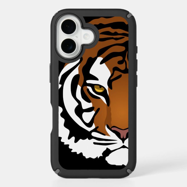 Tiger, Wild Cat on Black Speck iPhone Case (Front)
