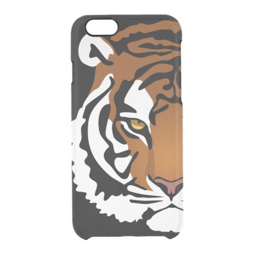 Tiger Wild Cat on Black Clear iPhone 66S Case