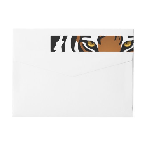 Tiger Wild Cat on Black Wrap Around Label