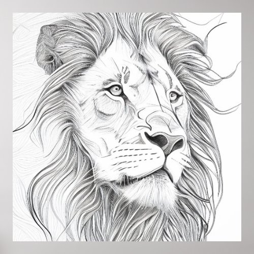 Tiger Wild Nature Animal Illustration Art Drawing Poster