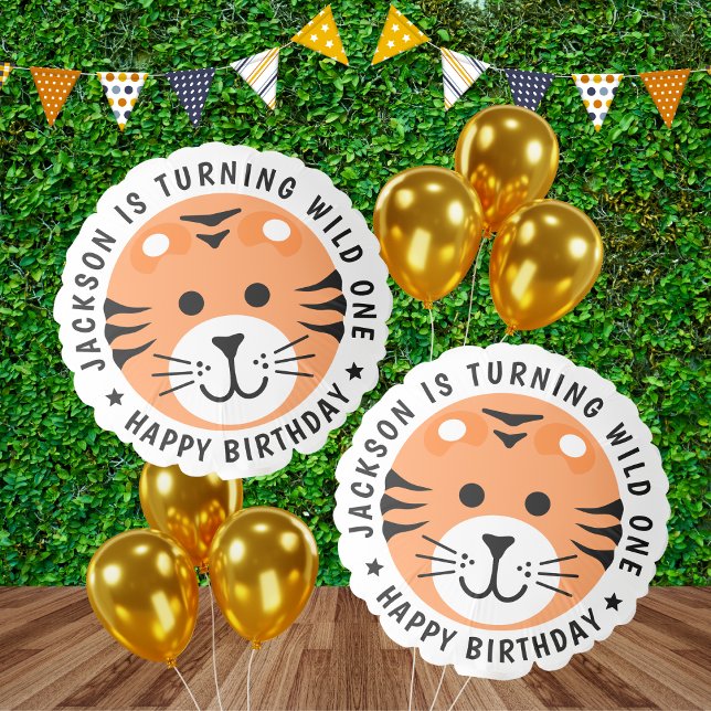 Tiger Wild One Jungle Safari Animal Kids Birthday  Balloon (Creator Uploaded)