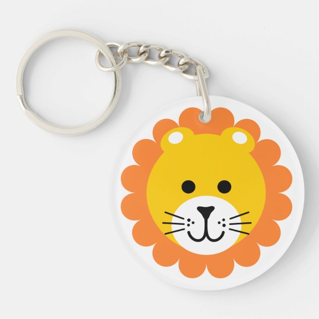 Tiger Wild One Jungle Safari Animal Kids Birthday  Keychain (Front)